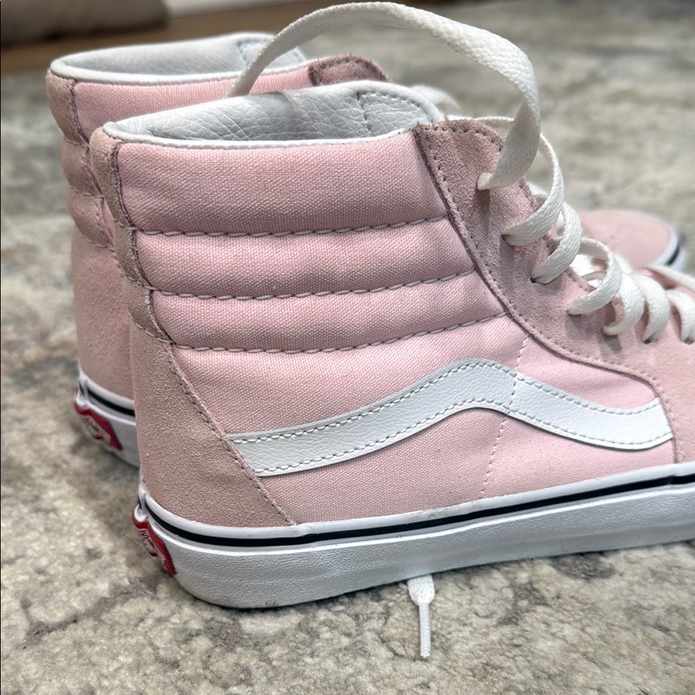 Vans Pink and White High-Top Sneakers - Picture 5 of 8